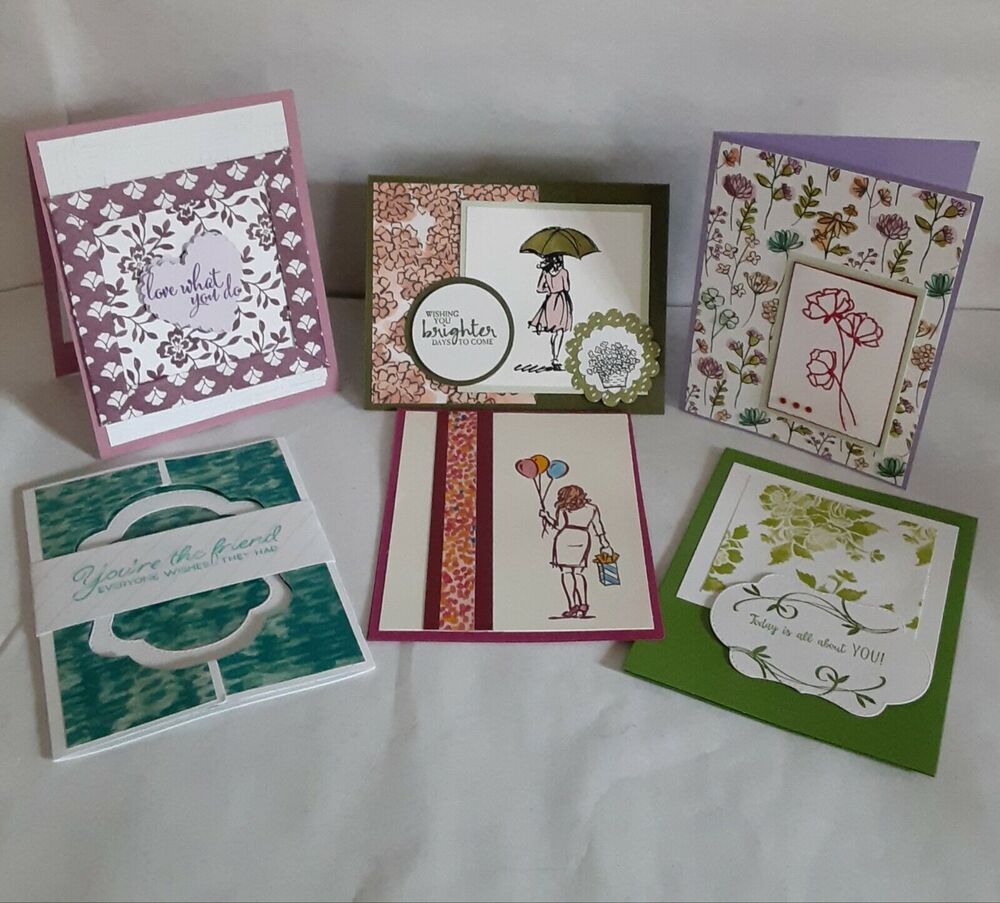 Hand Stamped Card Set Of 6 Artist info, Friendships, Crafty